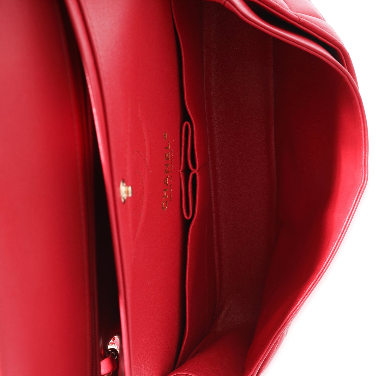 Dark Pink Quilted Lambskin Medium Classic Double Flap Bag