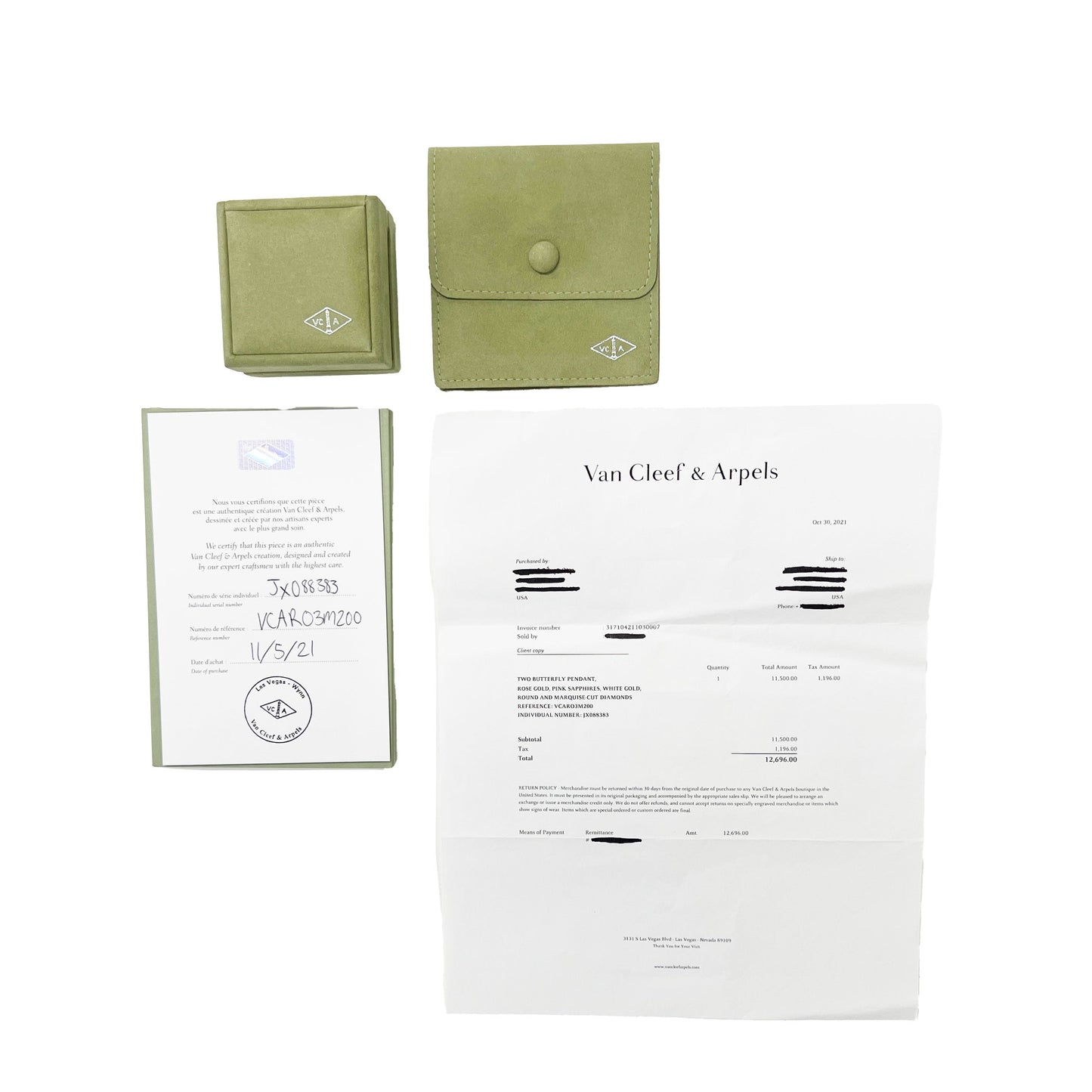 Two Butterfly Sapphire Pendant Necklace