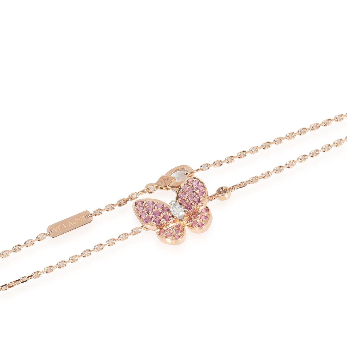 Two Butterfly Sapphire Pendant Necklace