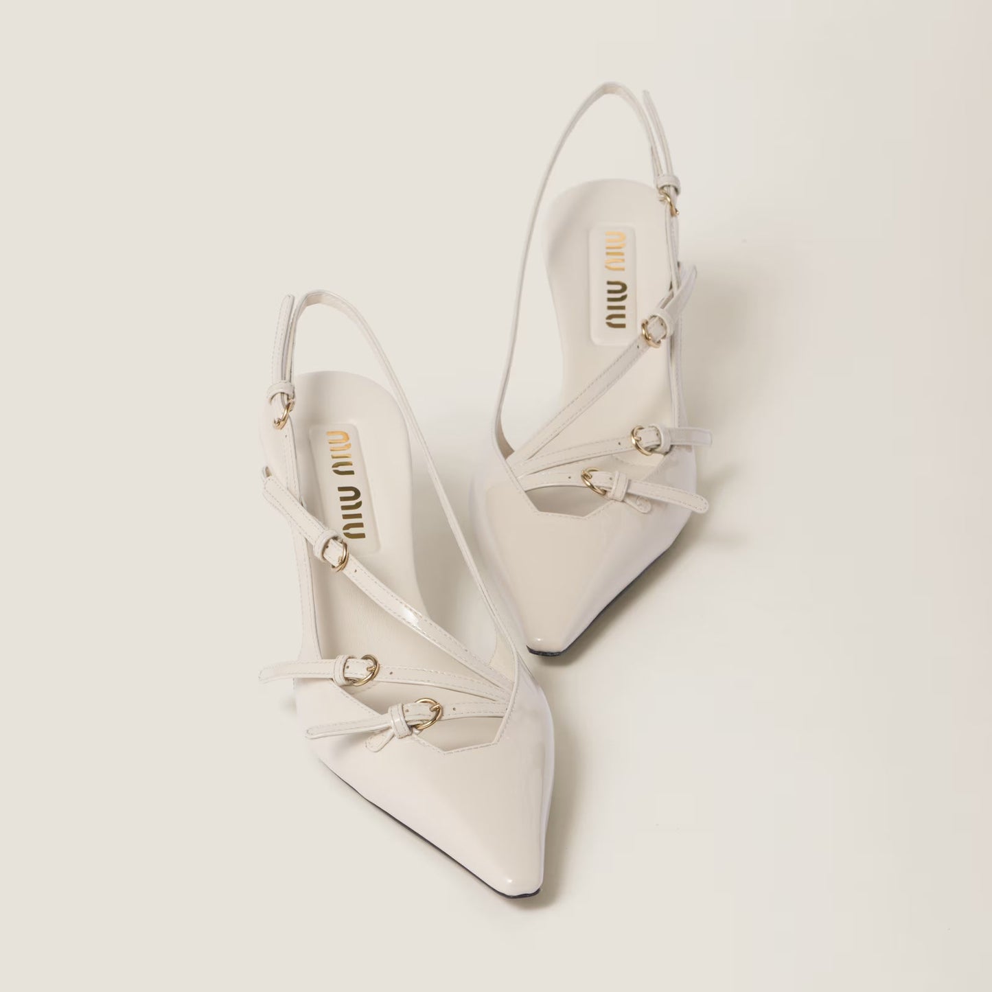 Patent Leather Slingbacks With Buckles