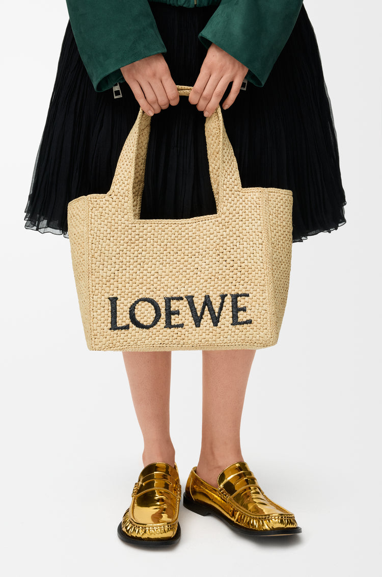 Bolso tote mediano Font en rafia