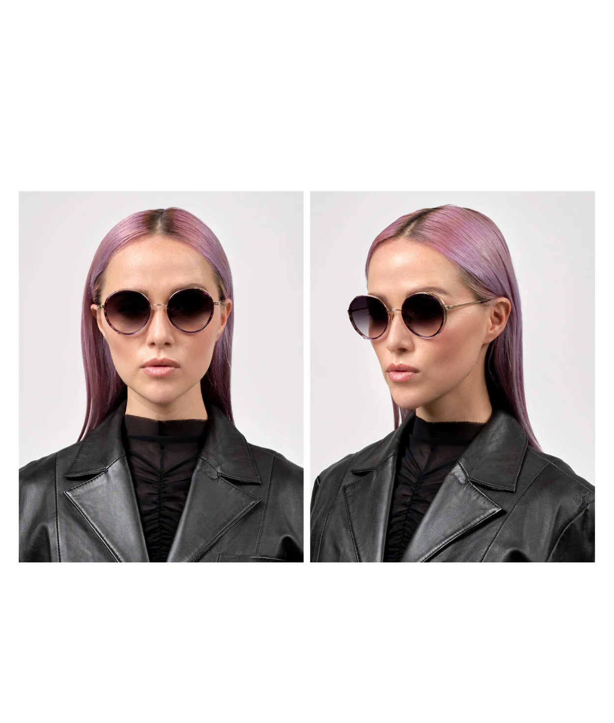 Dark Lavender-White Gold-Dark Grey To Clear