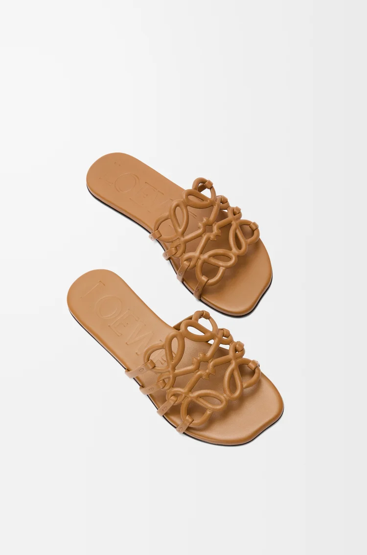 Petal Anagram slide in soft calfskin