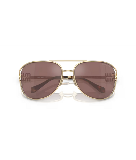 Pale Gold-Brown Mirror Silver Internal Violet