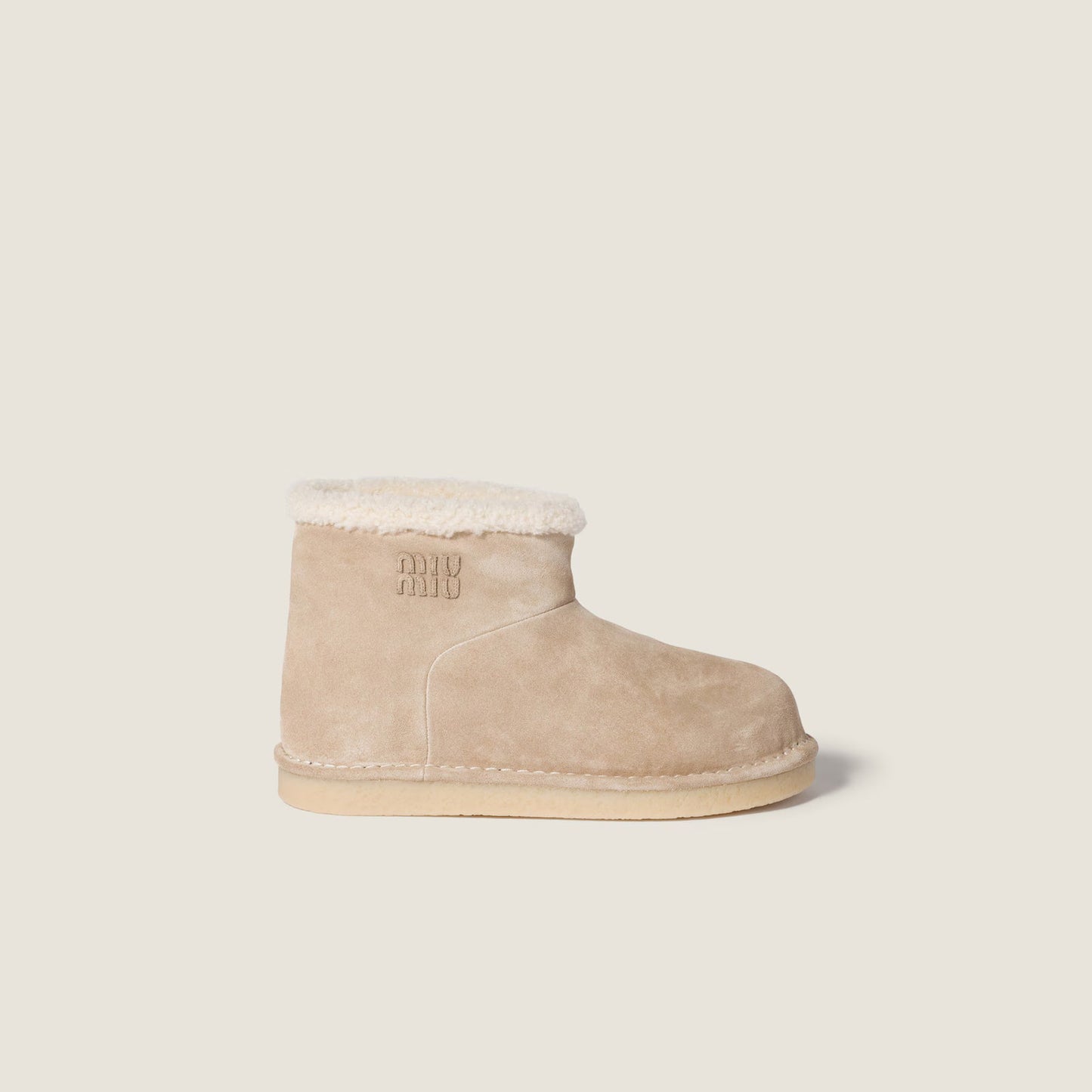 Suede and Shearling Booties