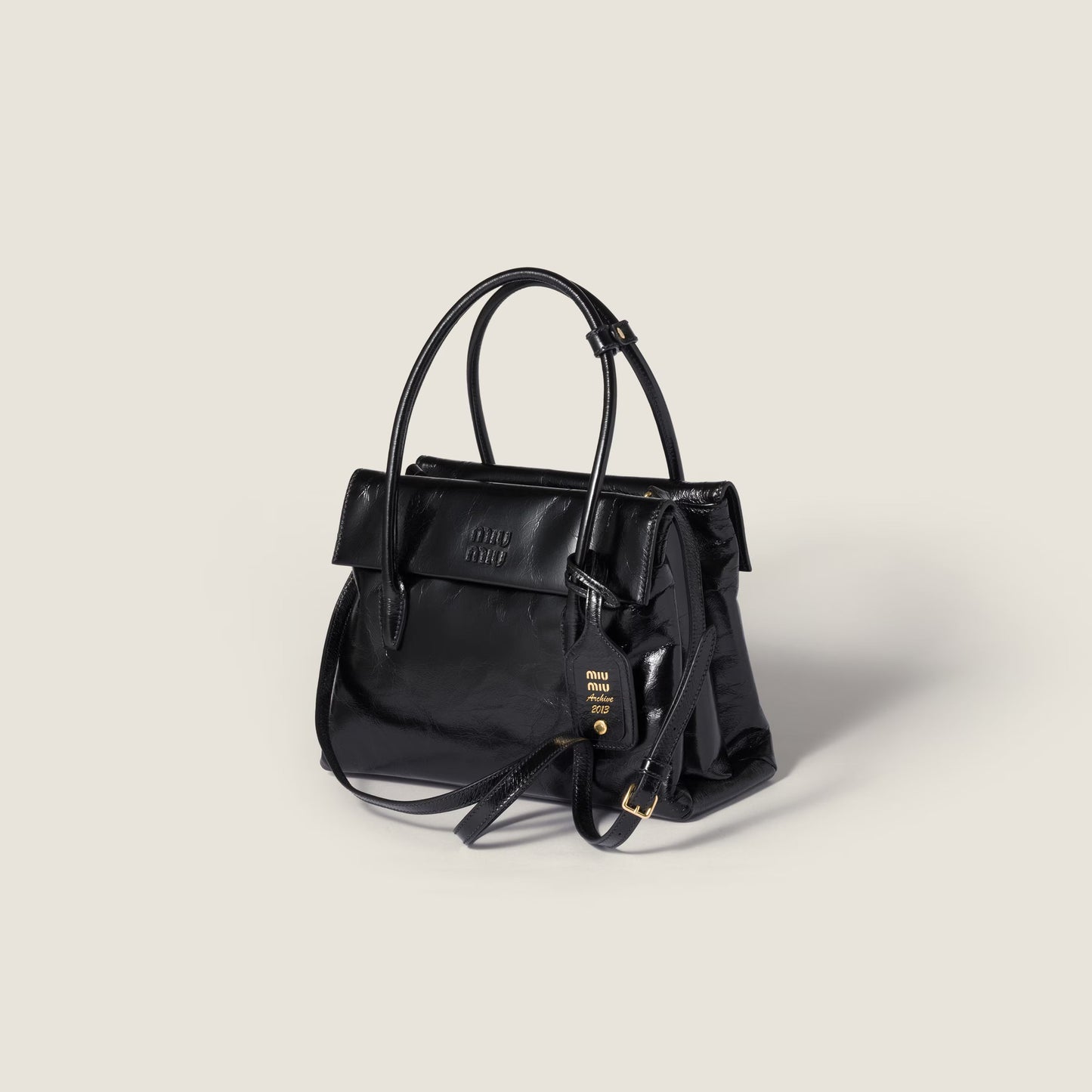 Solitaire Shiny Leather Bag