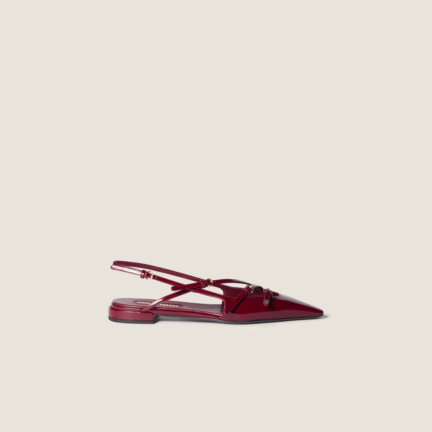 Leather Slingback Ballerinas With Buckles