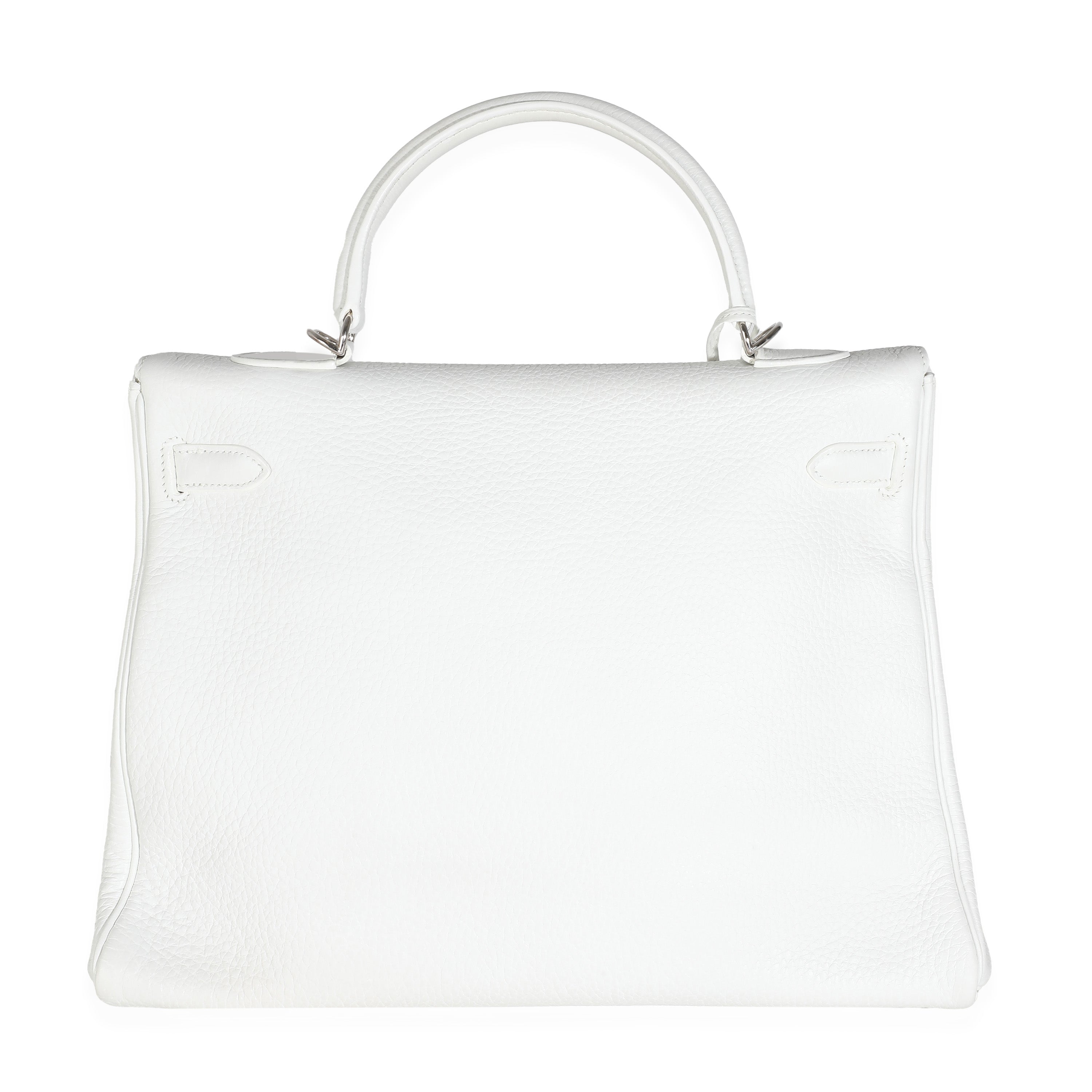 Hermès White Togo Retourne Kelly 35 PHW Handbag stamp