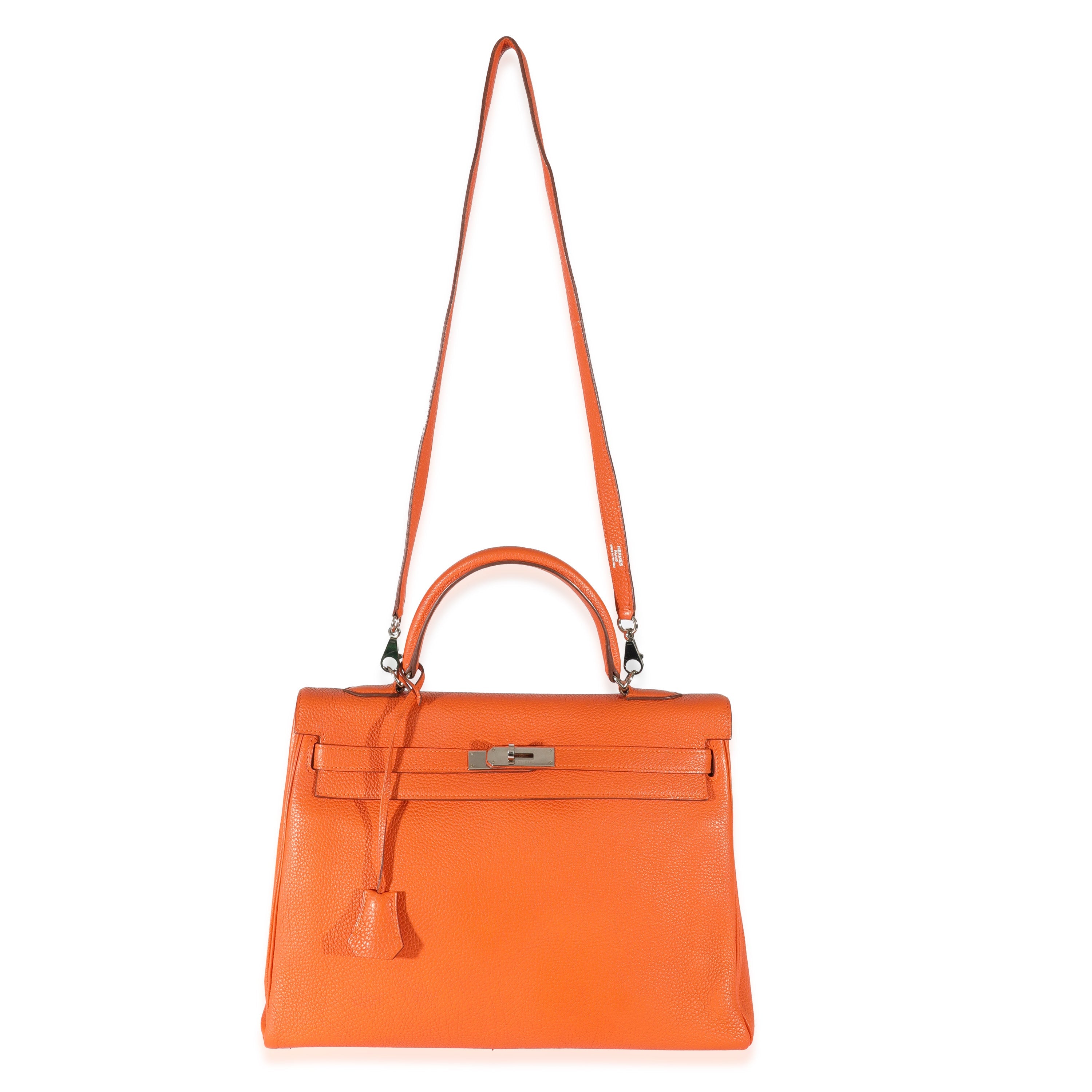 Hermès Feu Togo Retourne Kelly 35 PHW Handbag bv