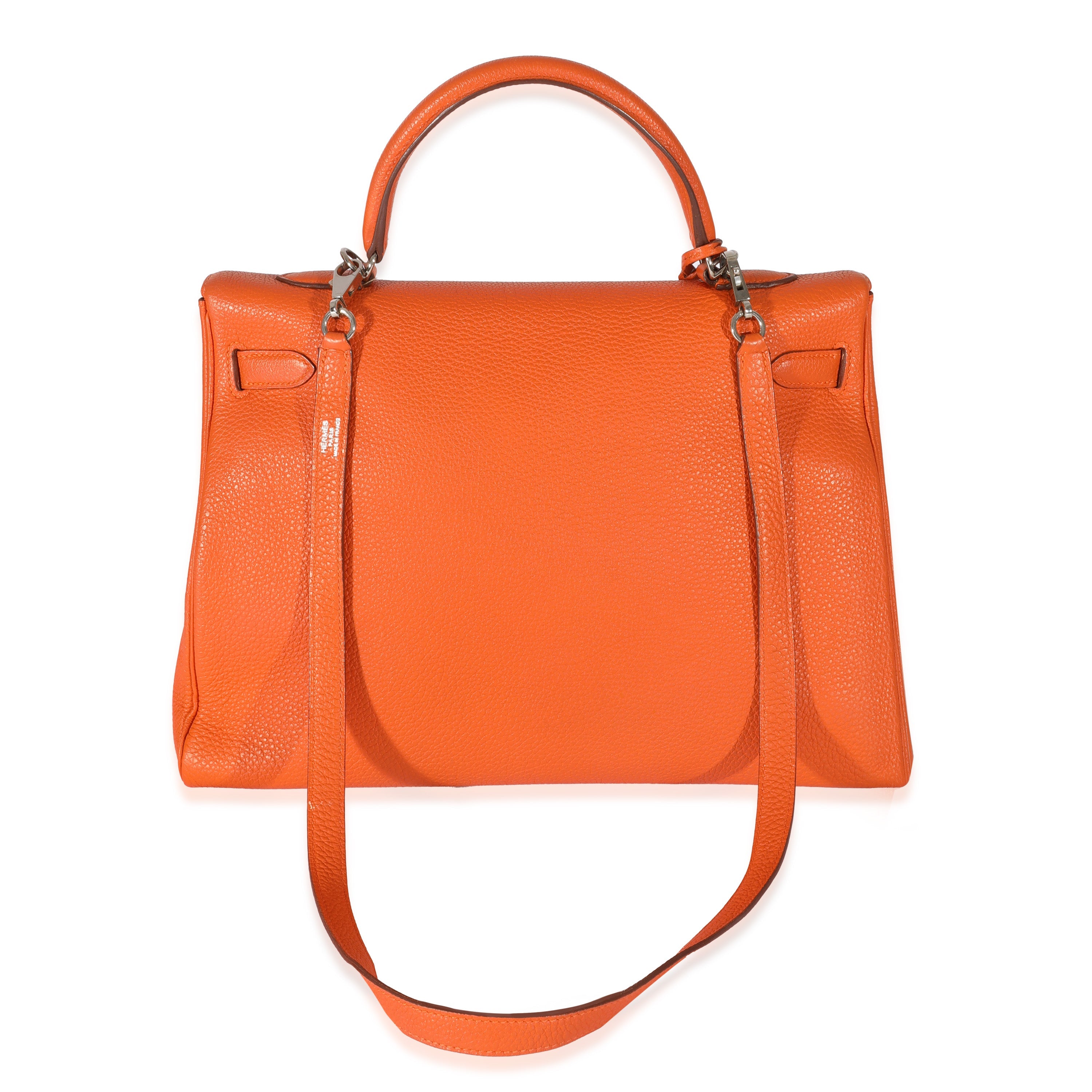 Hermès Feu Togo Retourne Kelly 35 PHW Handbag pv