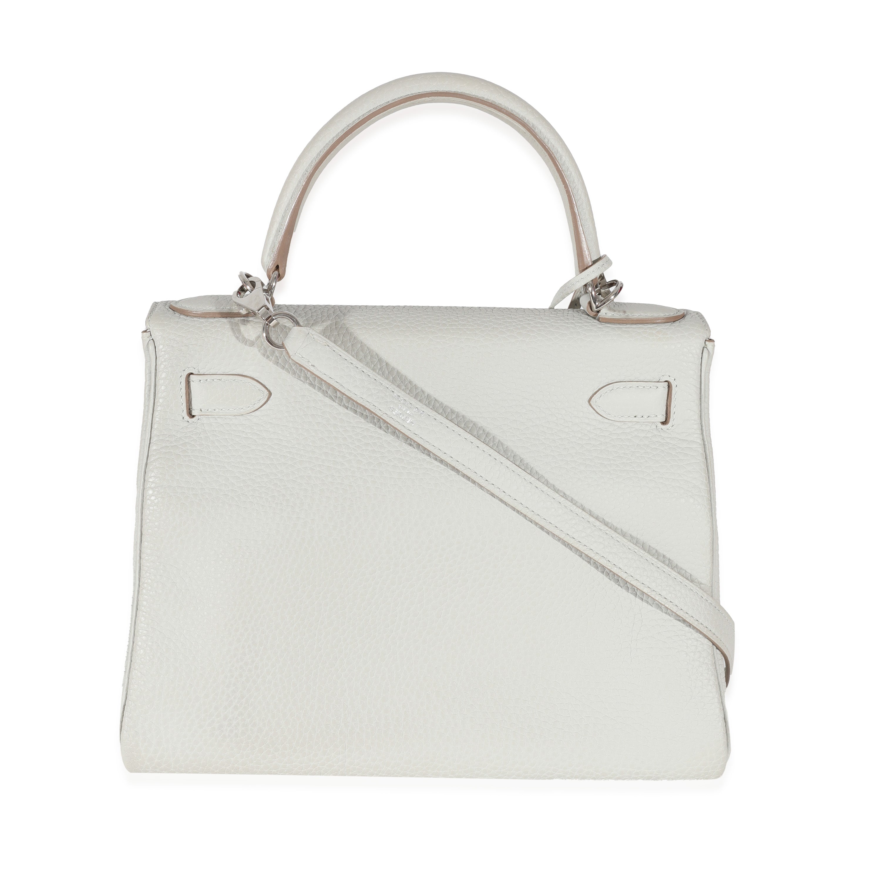 Hermès Gris Perle Togo Retourne Kelly 28 PHW Handbag pv