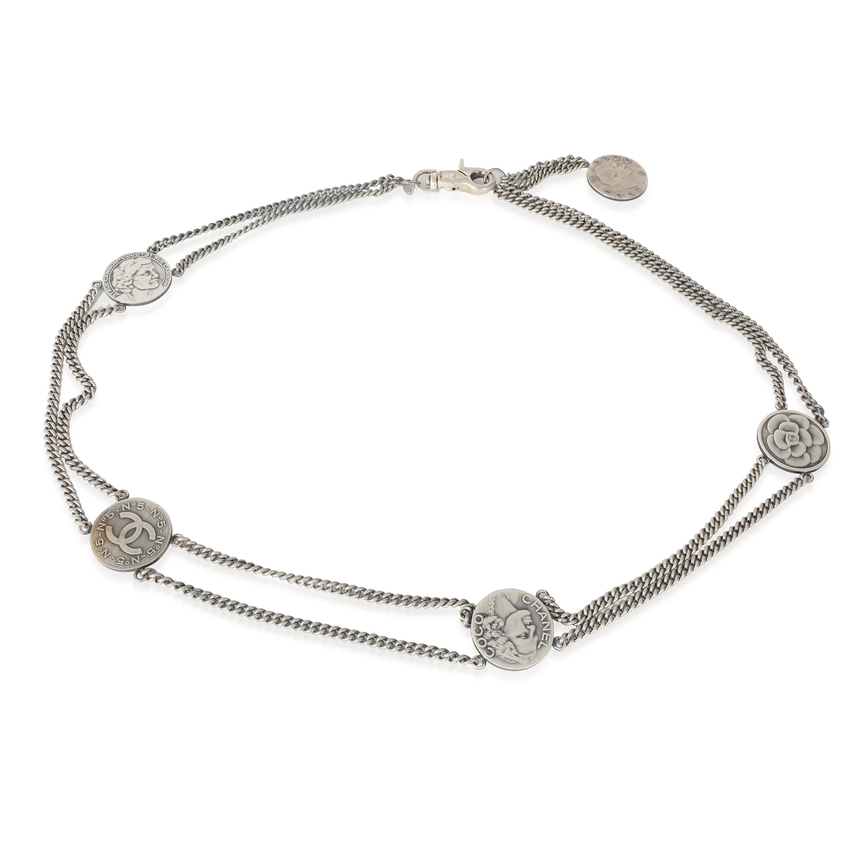 Chanel 2008 A Coco Medallion Belt Silver Toned fv