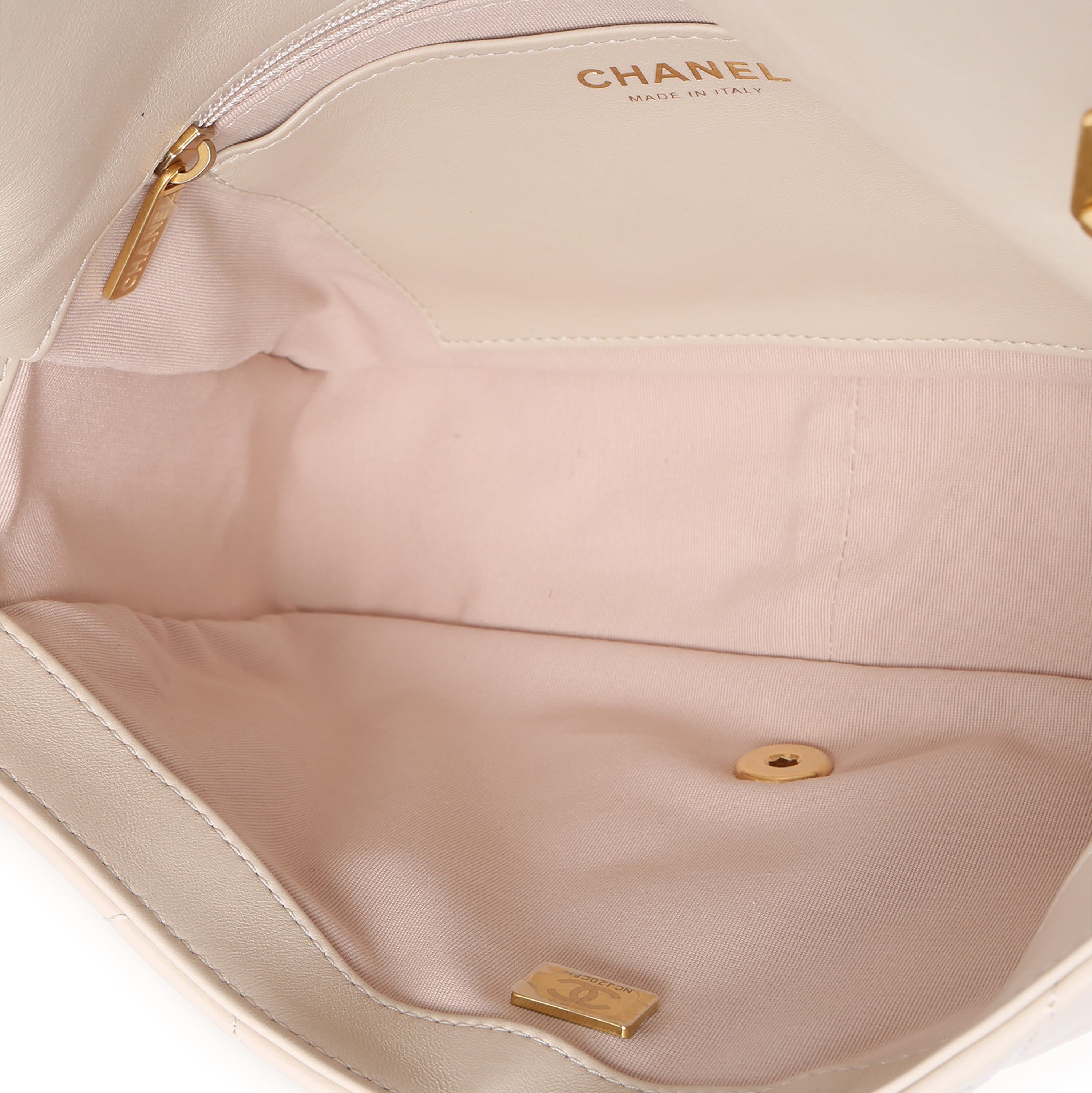 Chanel Beige Quilted Lambskin Large Funky Town Flap Bag Handbag ad1