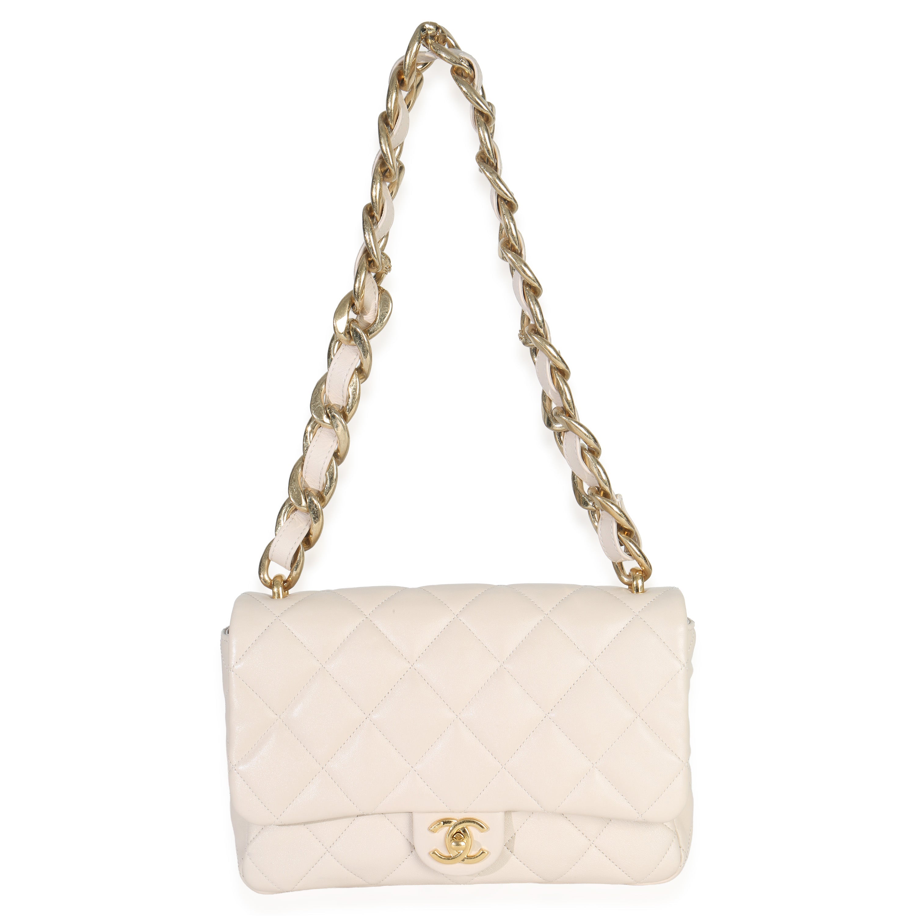 Chanel Beige Quilted Lambskin Large Funky Town Flap Bag Handbag av