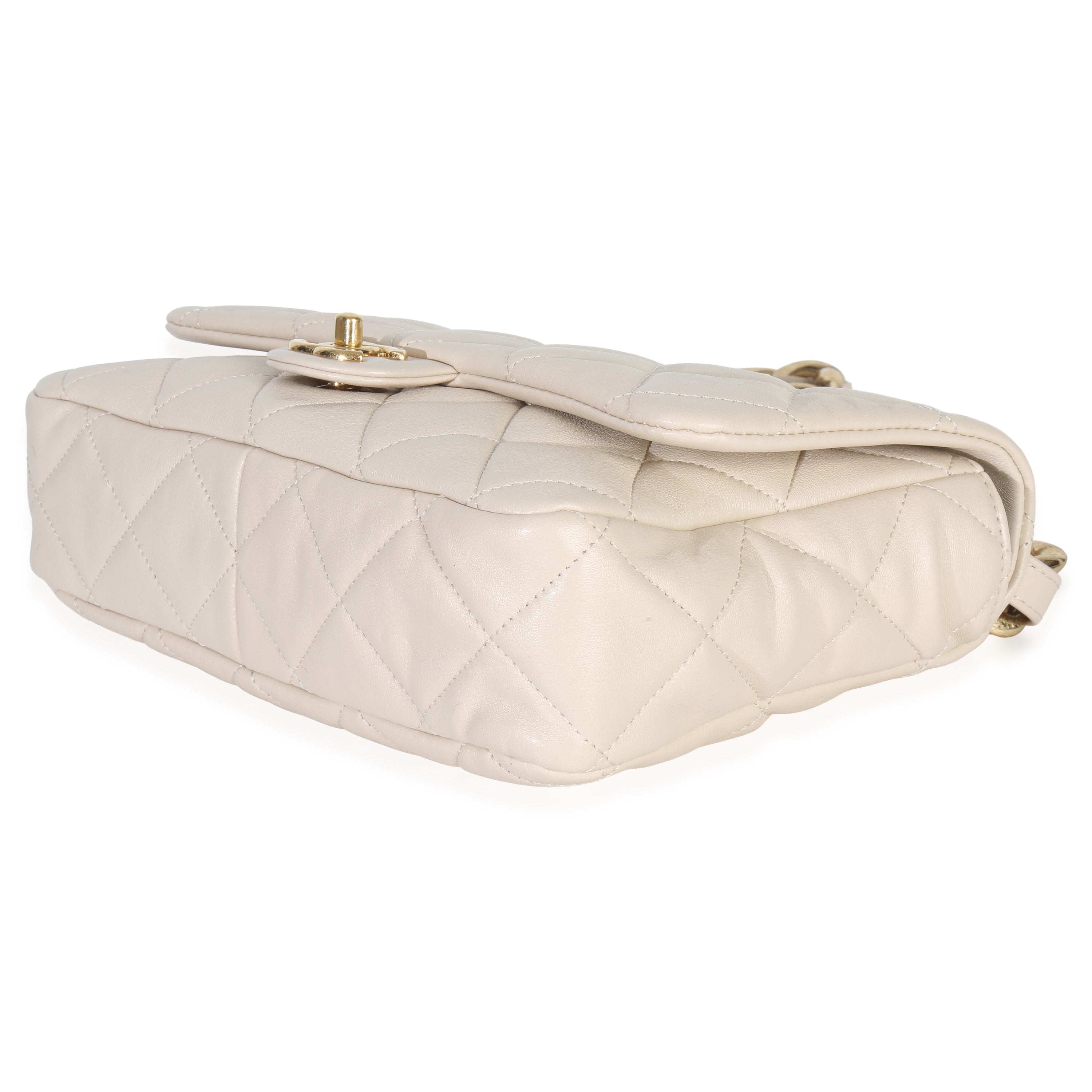 Chanel Beige Quilted Lambskin Large Funky Town Flap Bag Handbag box