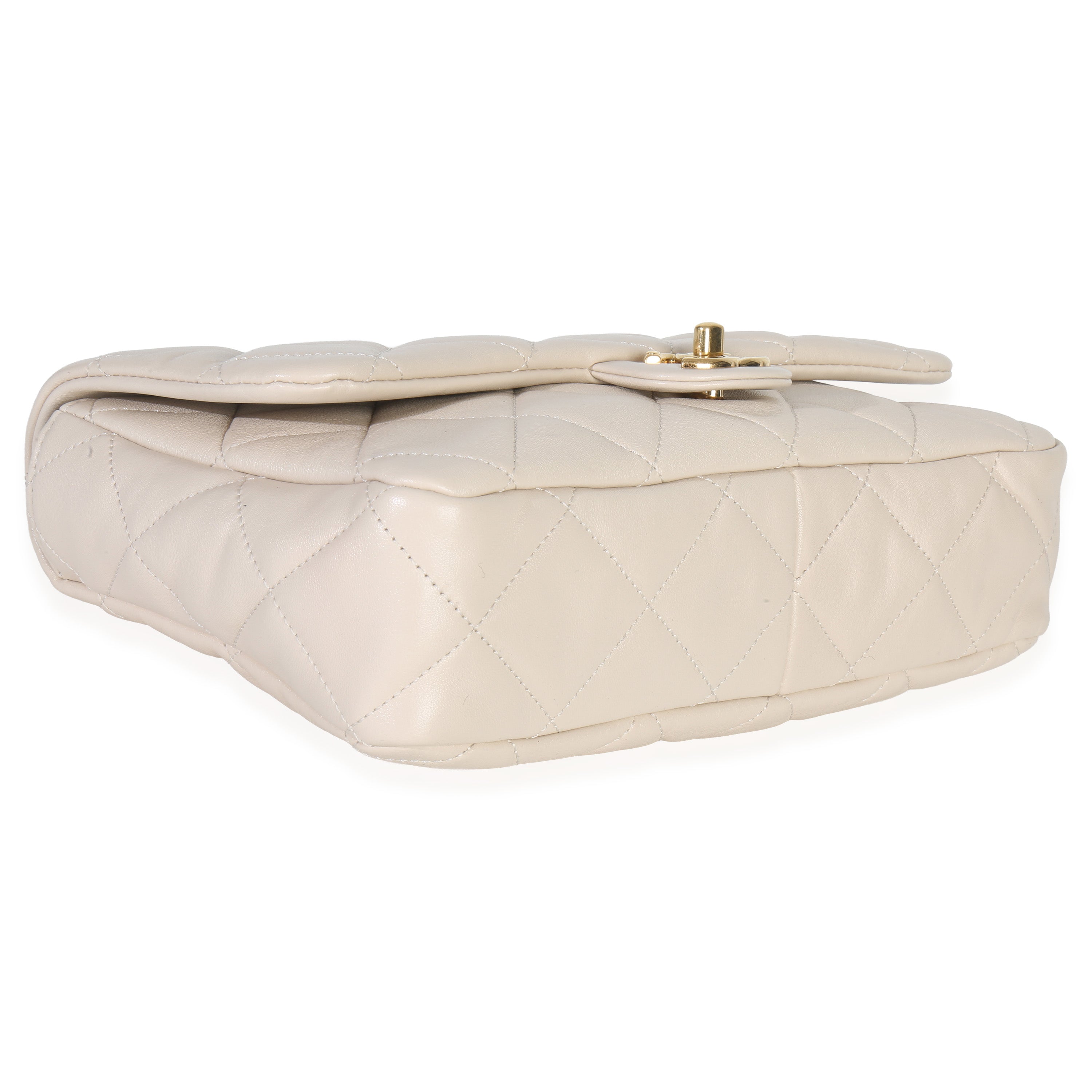 Chanel Beige Quilted Lambskin Large Funky Town Flap Bag Handbag clasp