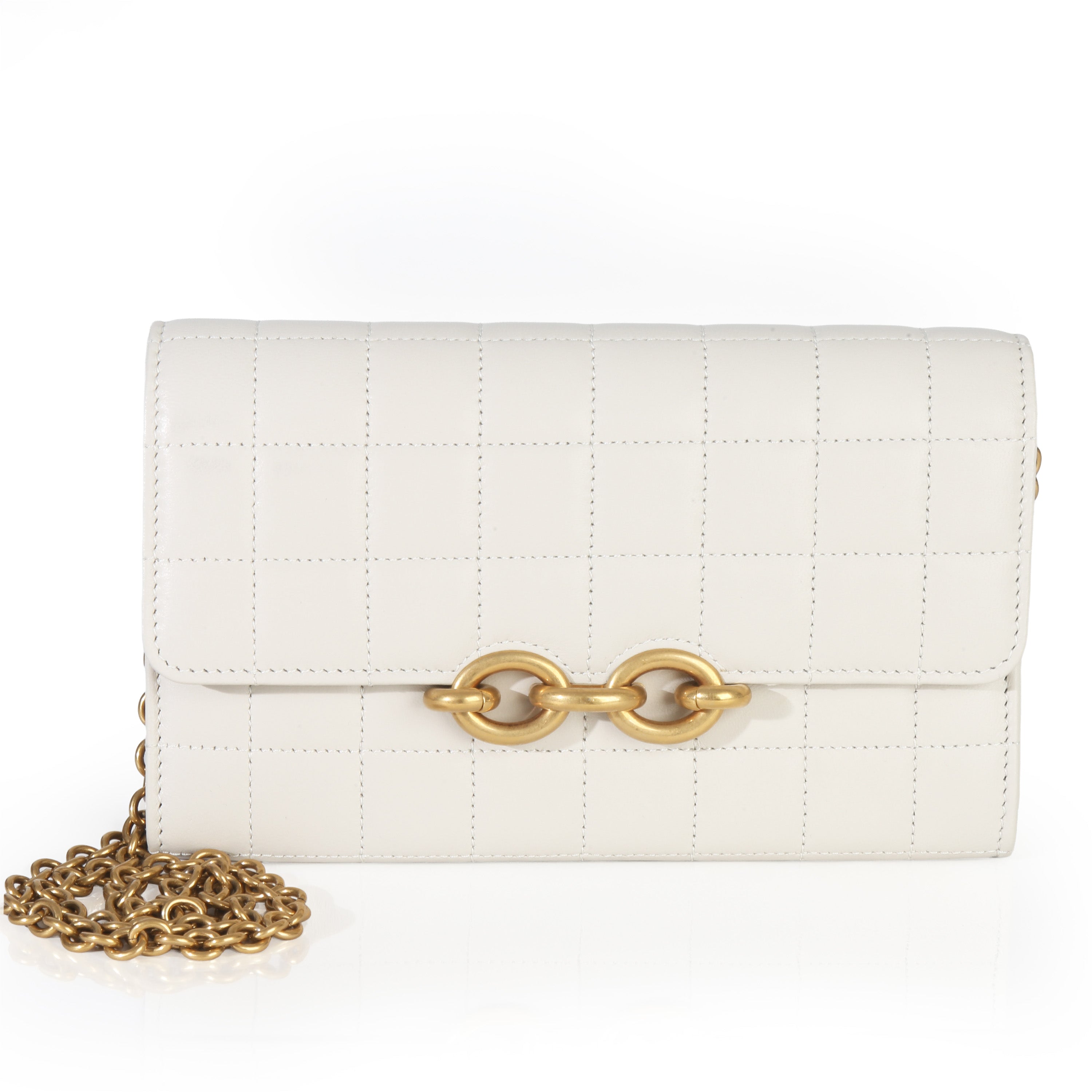 Saint Laurent Crema Soft Calfskin Le Maillon Wallet On Chain Handbag fv