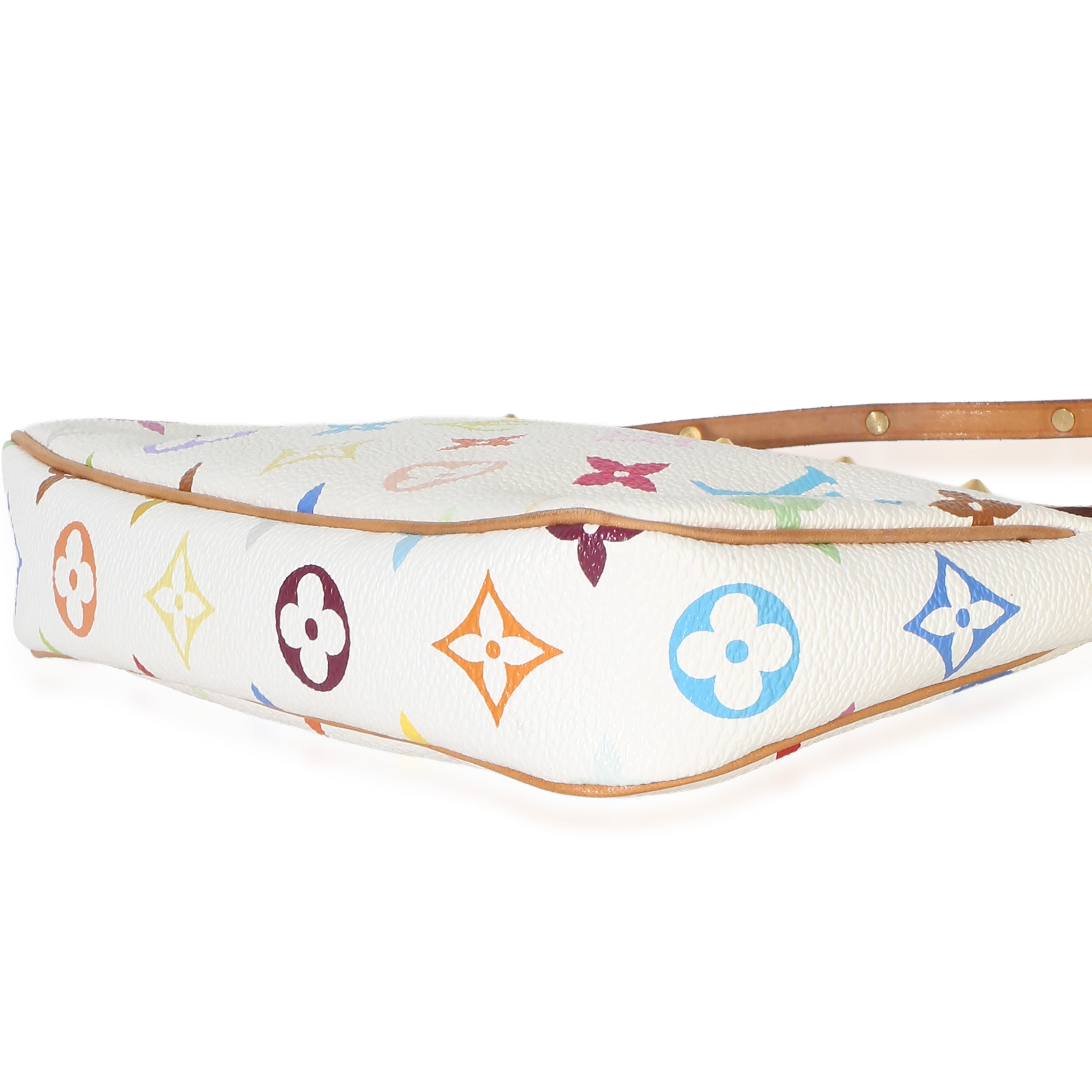 Louis Vuitton White Monogram Multicolore Canvas Pochette Accessoires Handbag 6