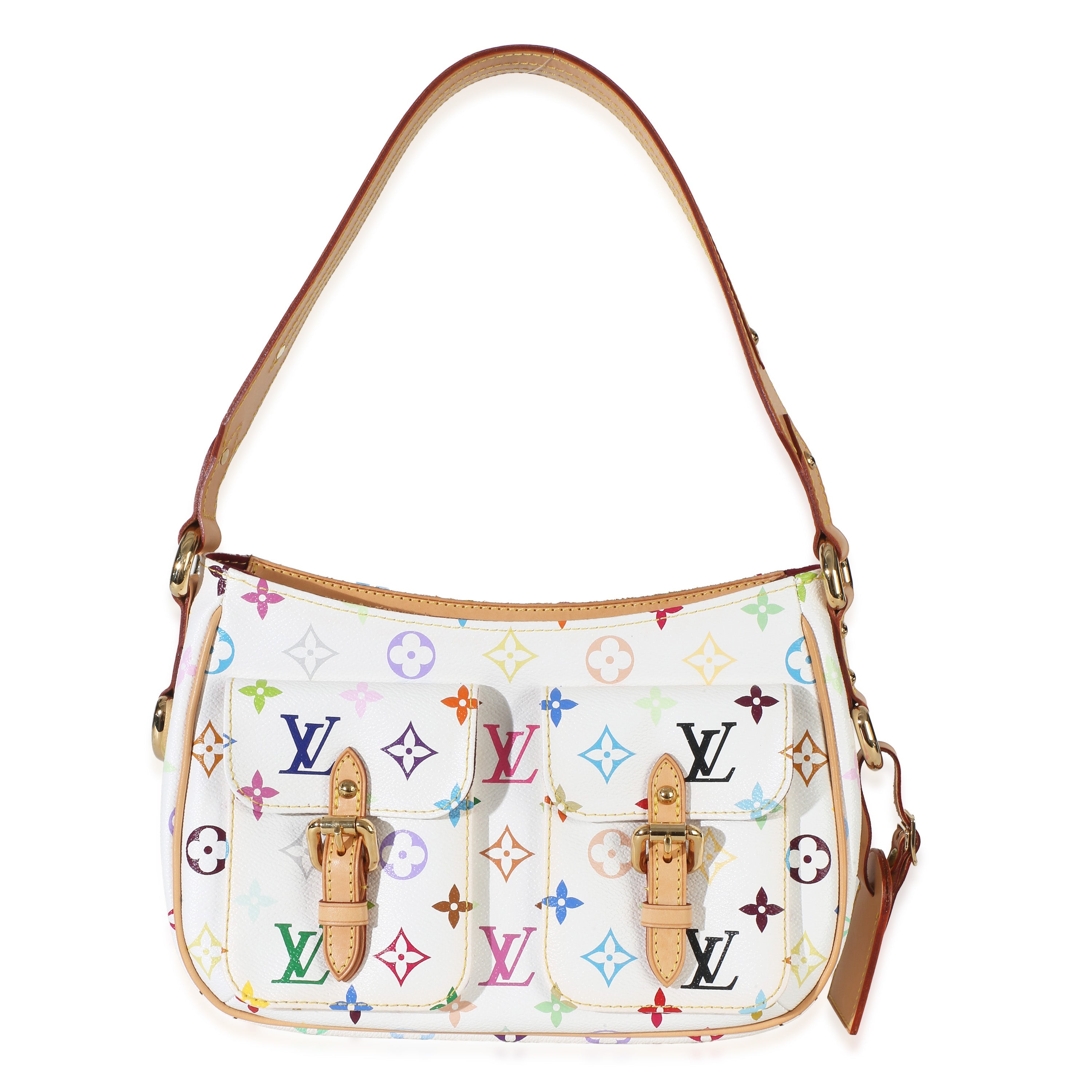 Louis Vuitton White Multicolore Murakami Monogram Canvas Lodge PM Handbag id