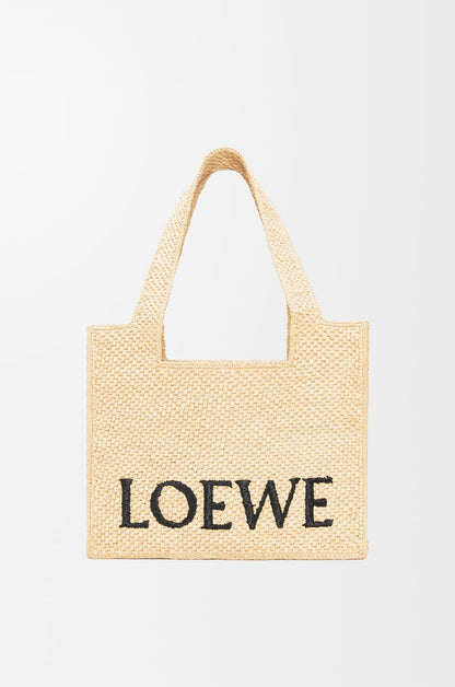 Bolso tote mediano Font en rafia 