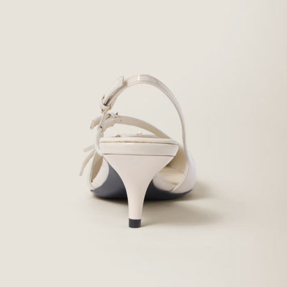 Patent Leather Slingbacks With Buckles