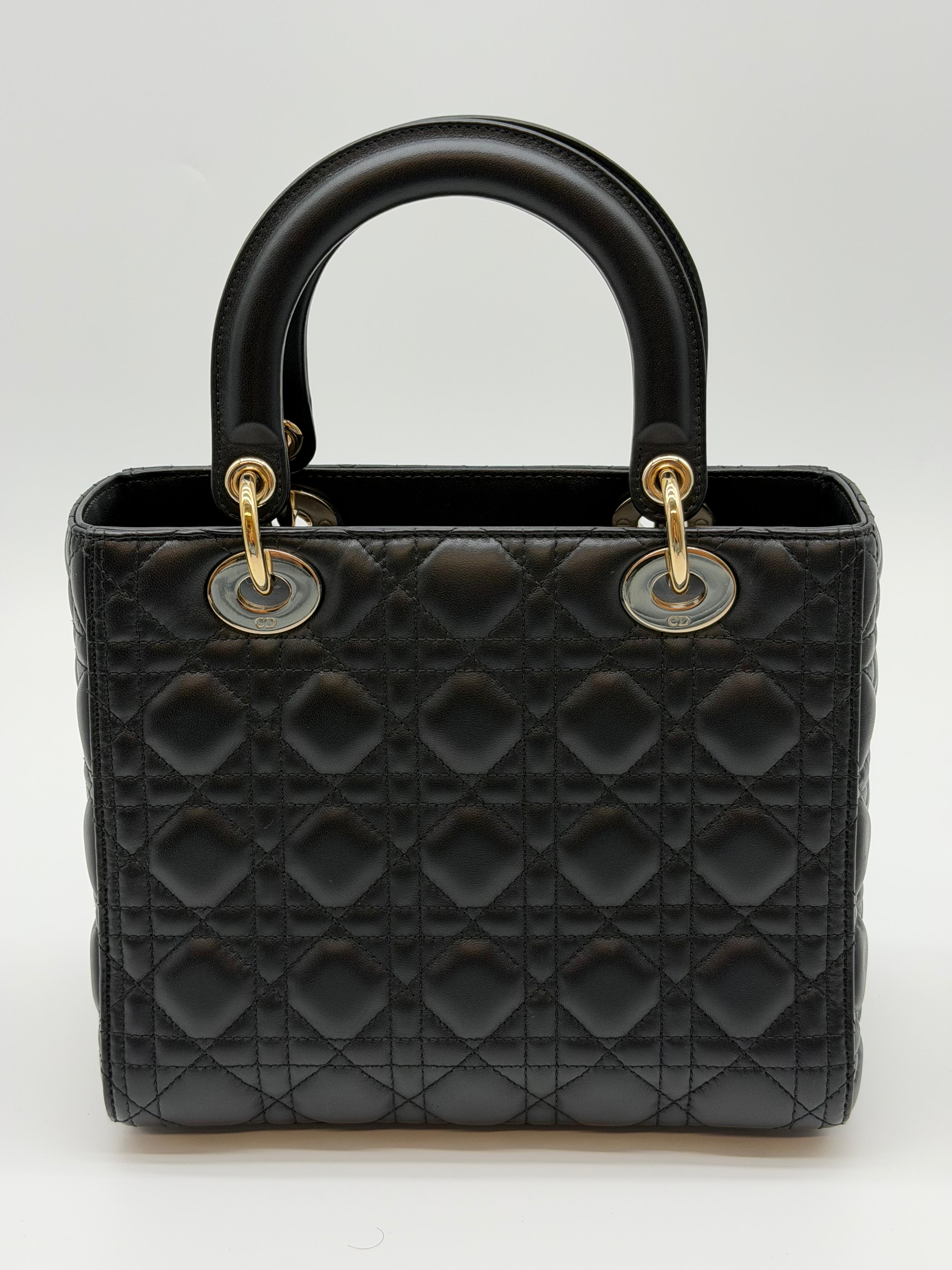 Christian Dior Lady Dior Bag Black Medium