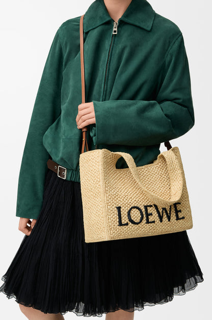 Bolso tote mediano Font en rafia 