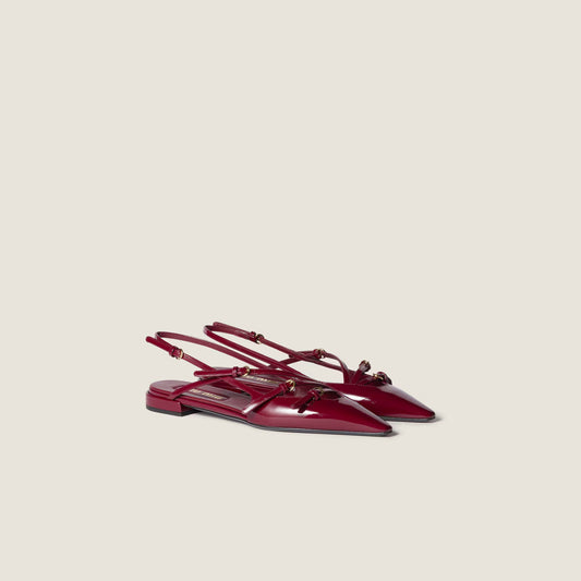 Leather Slingback Ballerinas With Buckles