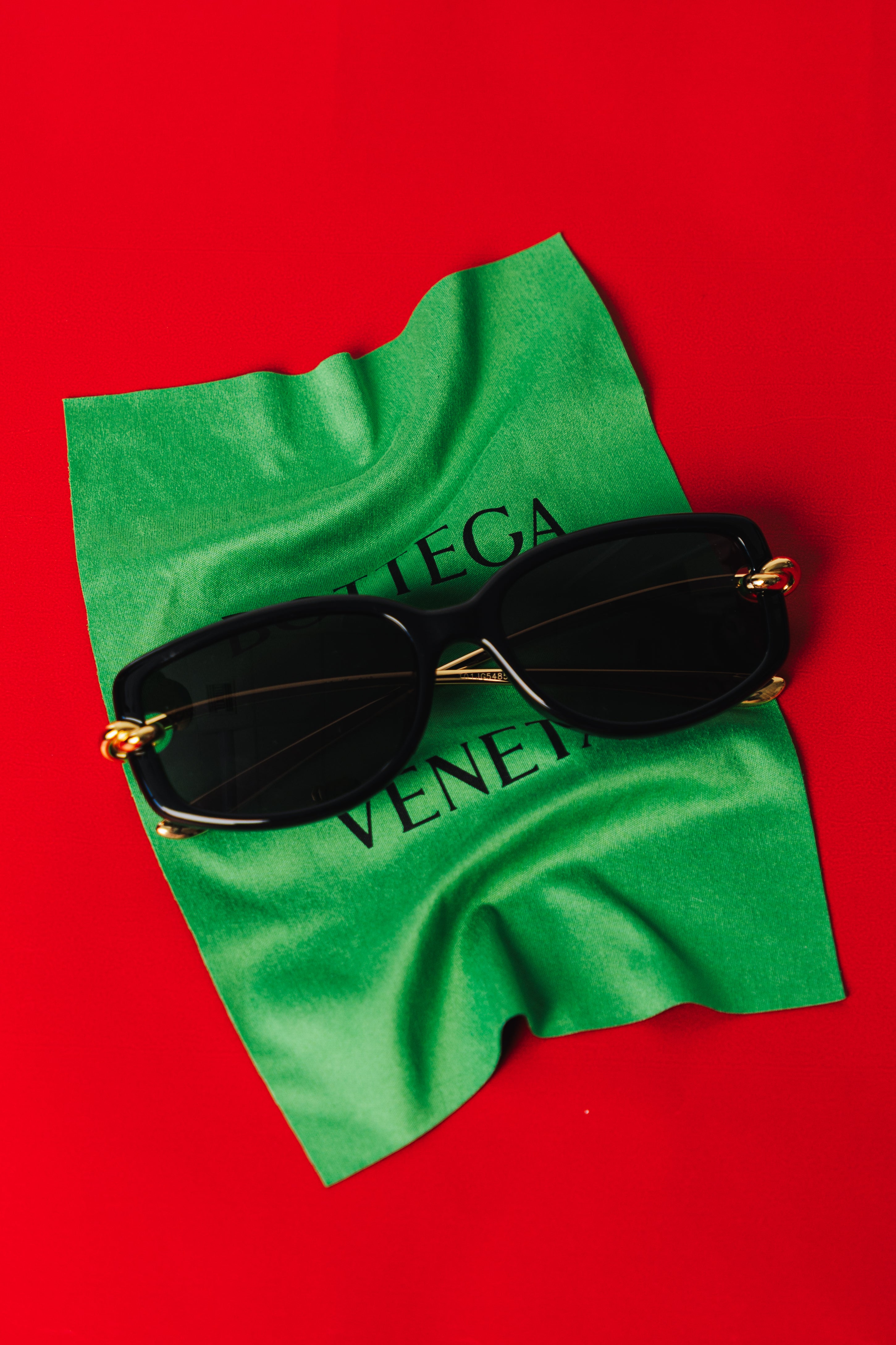 Bottega Veneta BV1440S Knot Rectangular Sunglasses