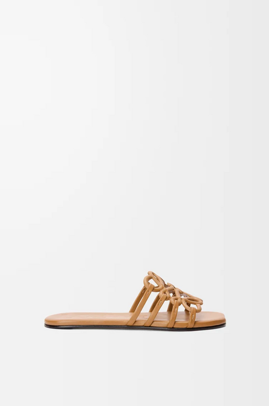 Petal Anagram slide in soft calfskin