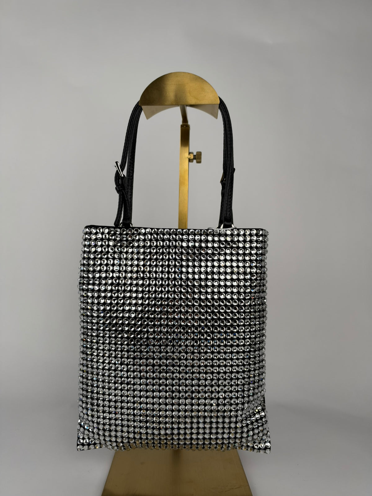 Prada Tote Bag Crystal Embellished Black Mini