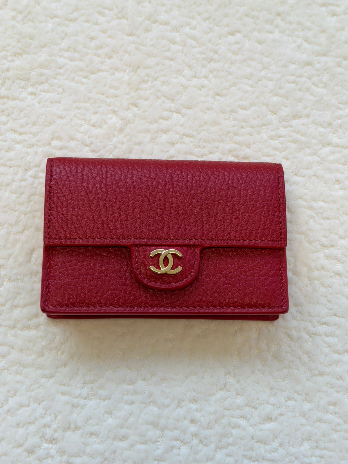 Chanel Flap Card Holder Red