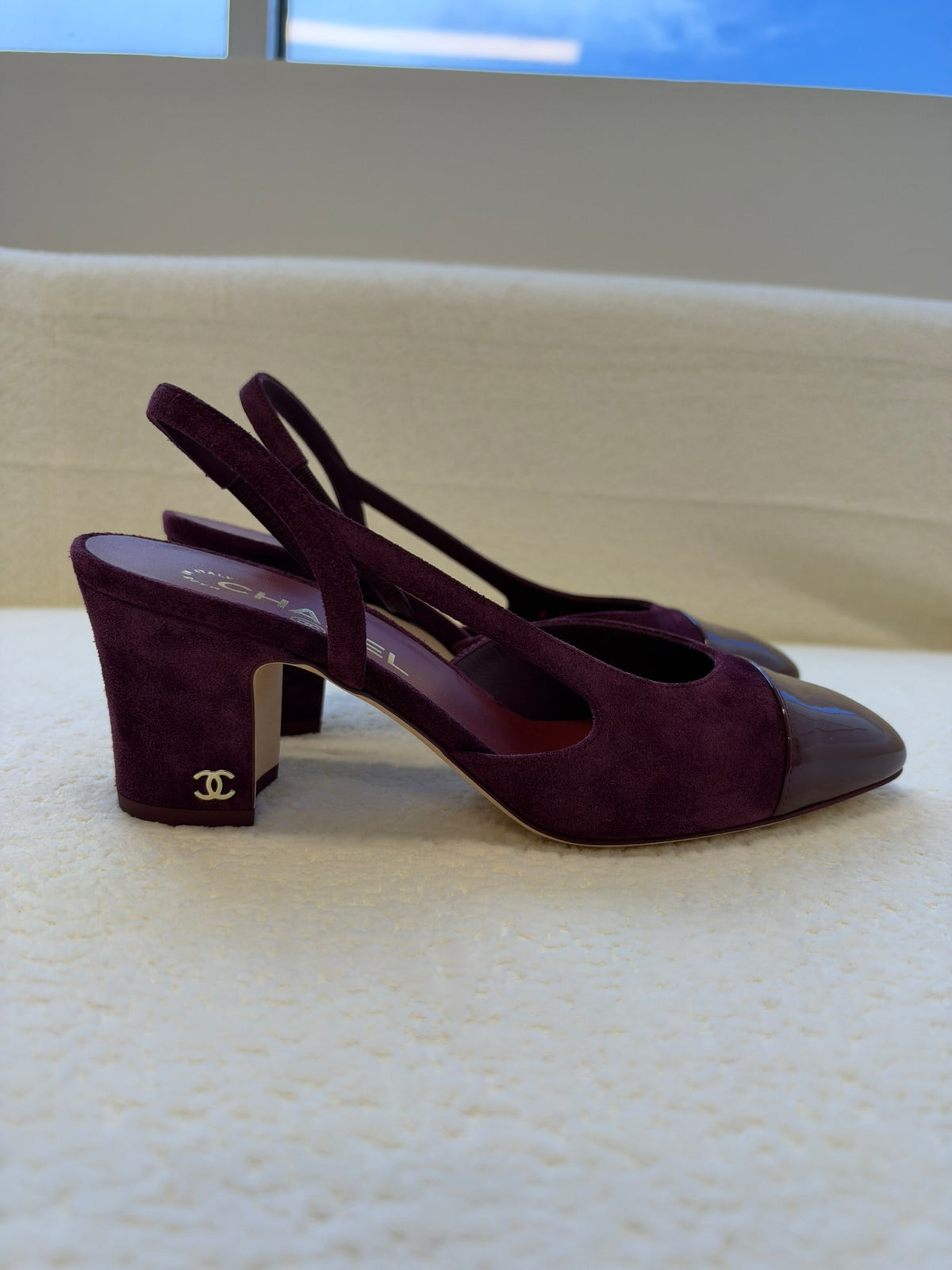 Chanel Slingback Burgundy 37.5
