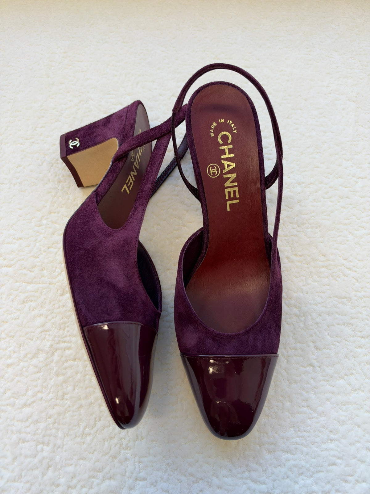 Chanel Slingback Burgundy 37.5