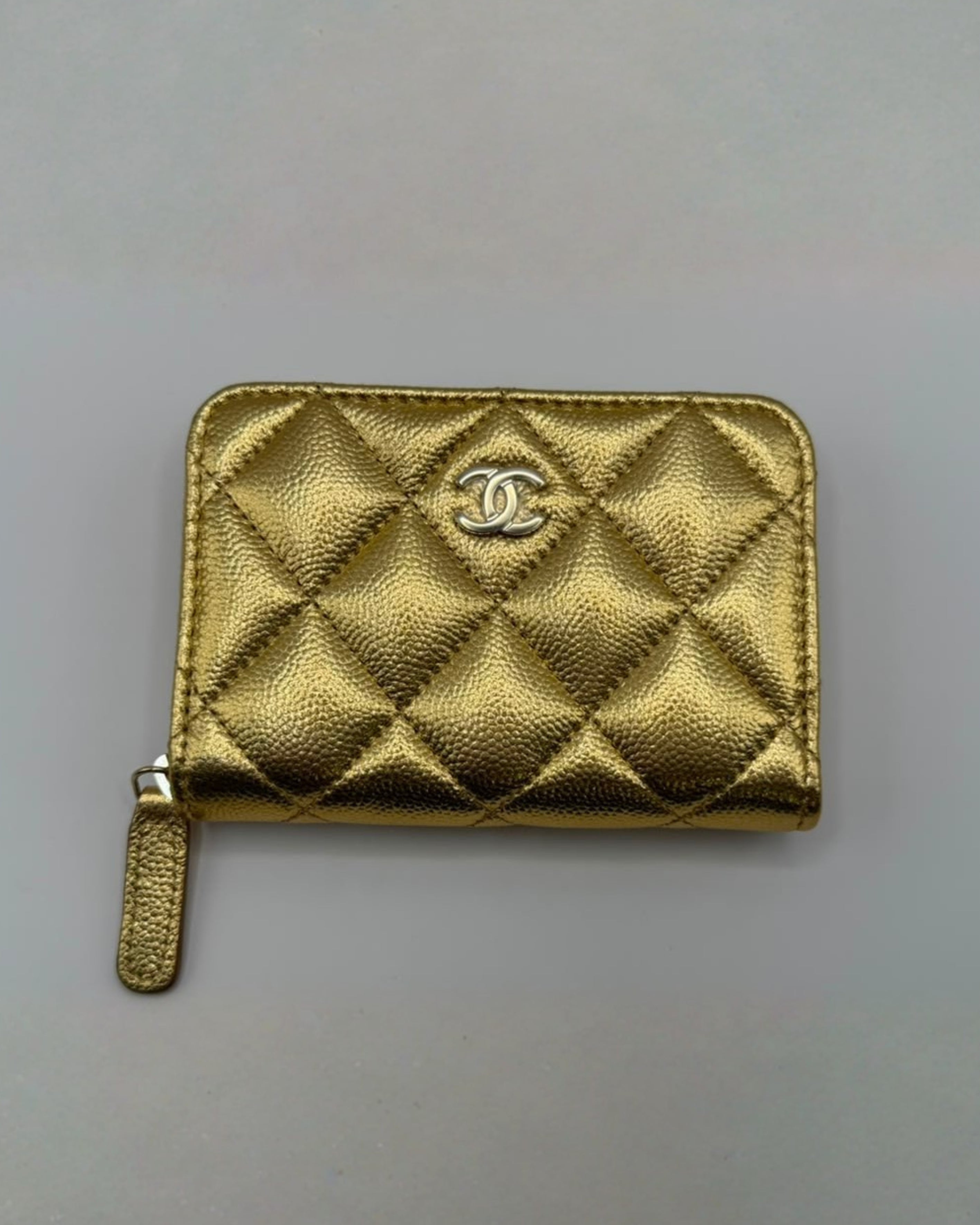 Chanel Classic Zipped Coin Purse Gold Unique