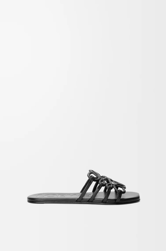 Petal Anagram slide in soft calfskin