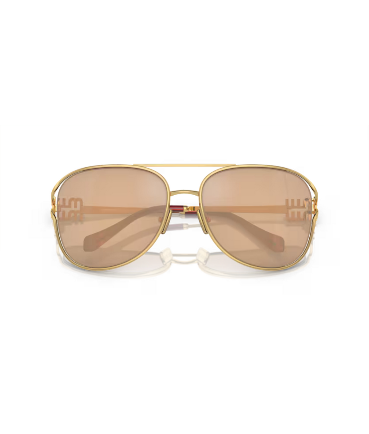 Pale Gold-Dark Pink Mirror Internal Silver