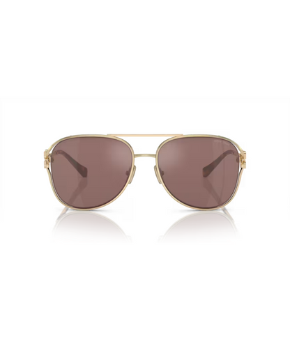 Pale Gold-Brown Mirror Silver Internal Violet