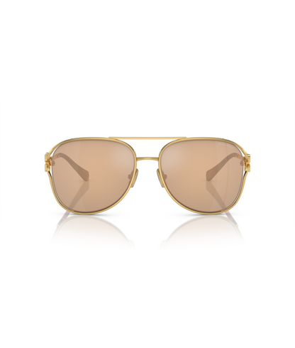 Pale Gold-Dark Pink Mirror Internal Silver