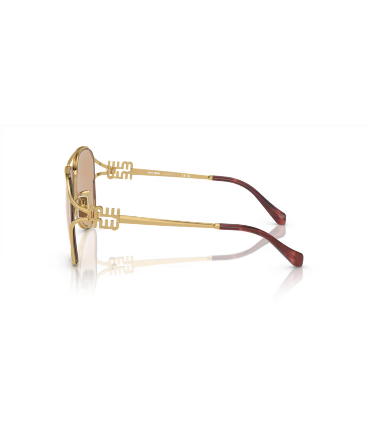 Pale Gold-Dark Pink Mirror Internal Silver