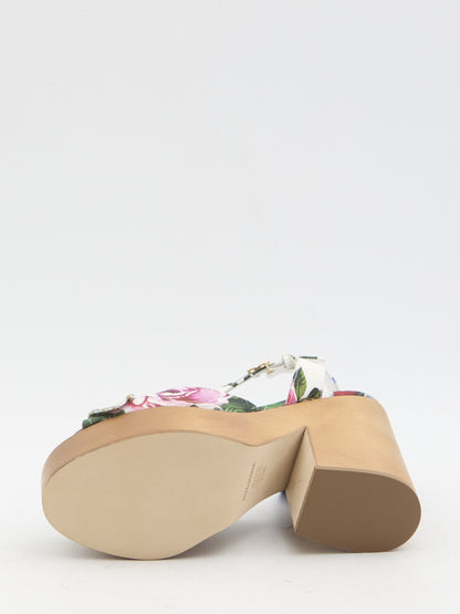 Floral platform sandals