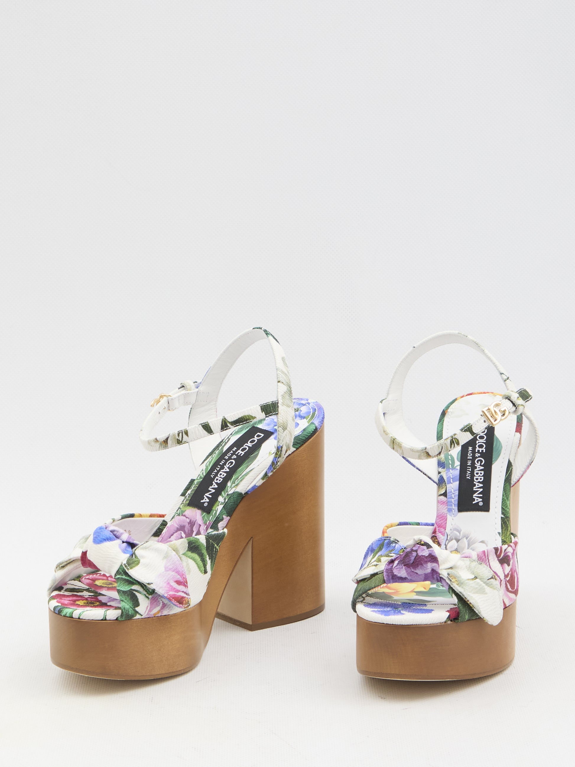 Floral platform sandals