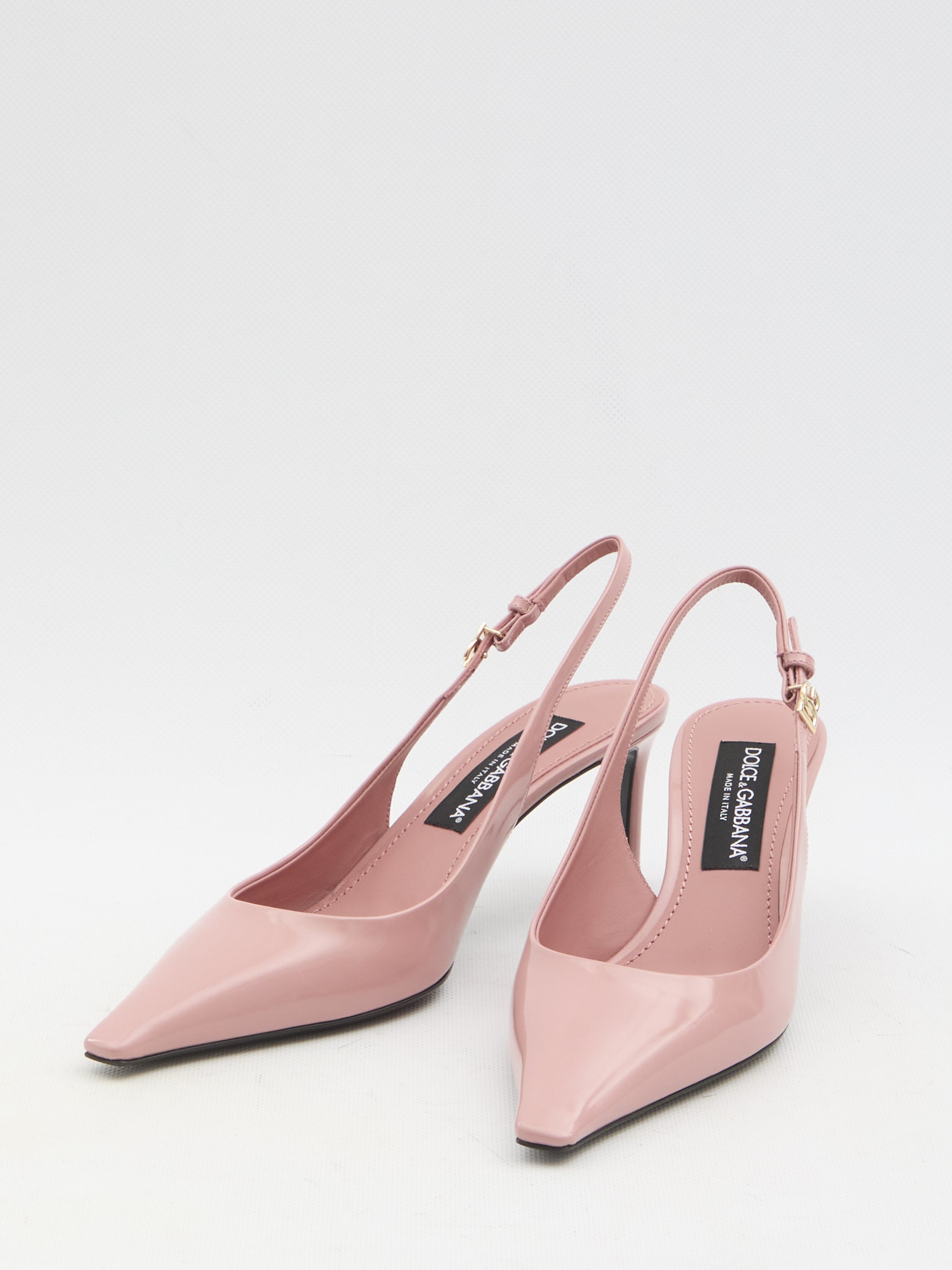 Pointed-toe slingback pumps