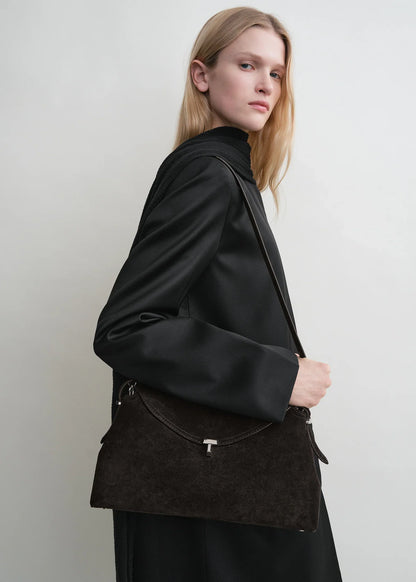 Asa superior de ante con cierre en T, color espresso 