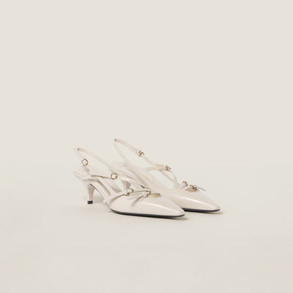 Patent Leather Slingbacks With Buckles