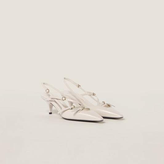 Patent Leather Slingbacks With Buckles