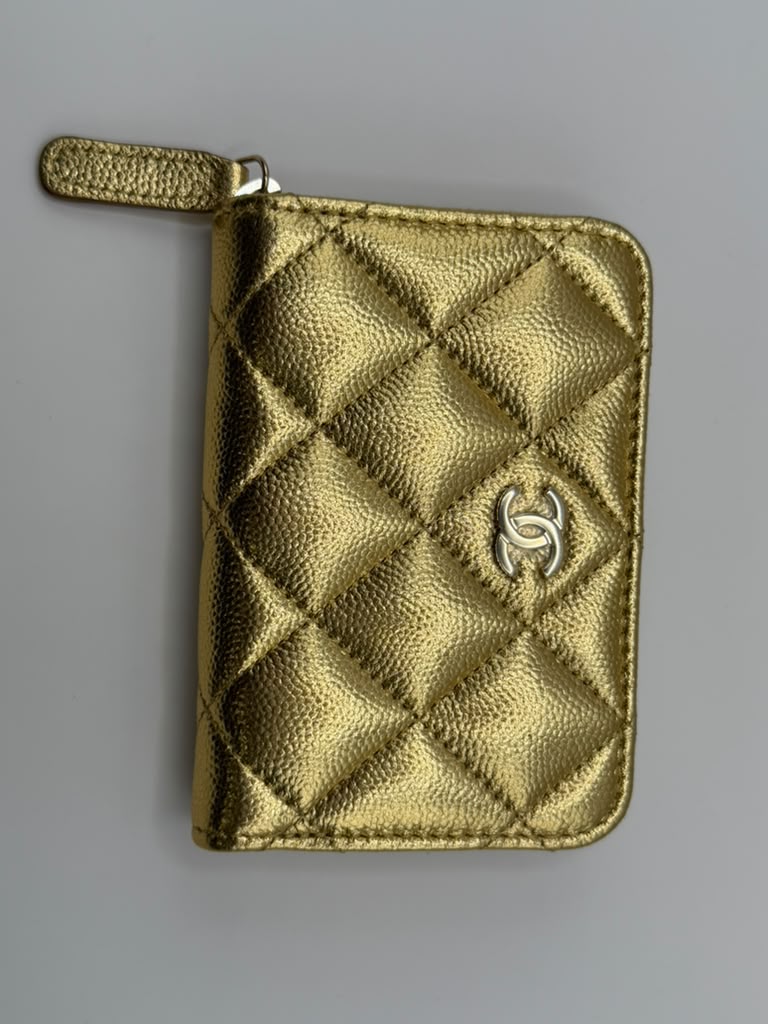 Chanel Classic Zipped Coin Purse Gold Unique