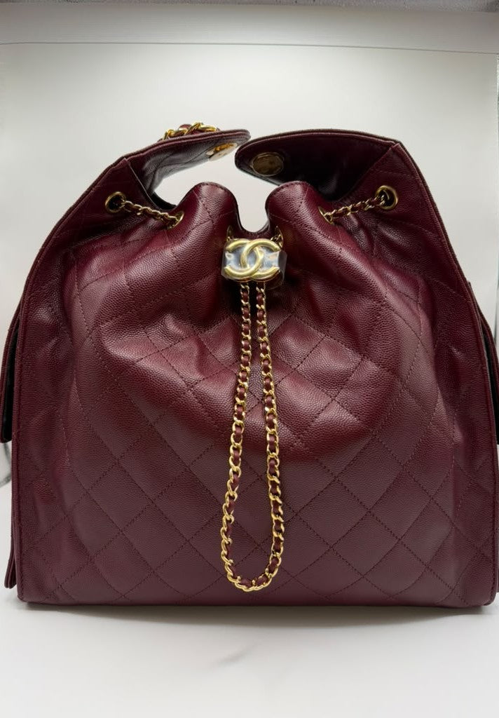 Chanel 25 Handbag Dark Burgundy Medium