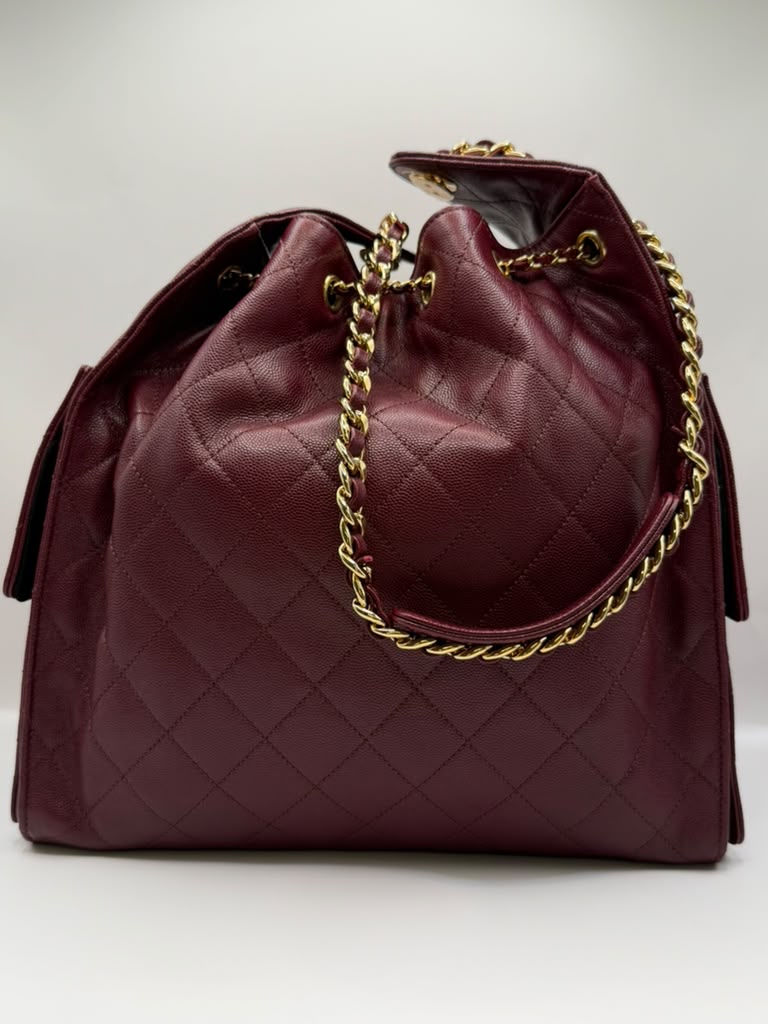 Chanel 25 Handbag Dark Burgundy Medium