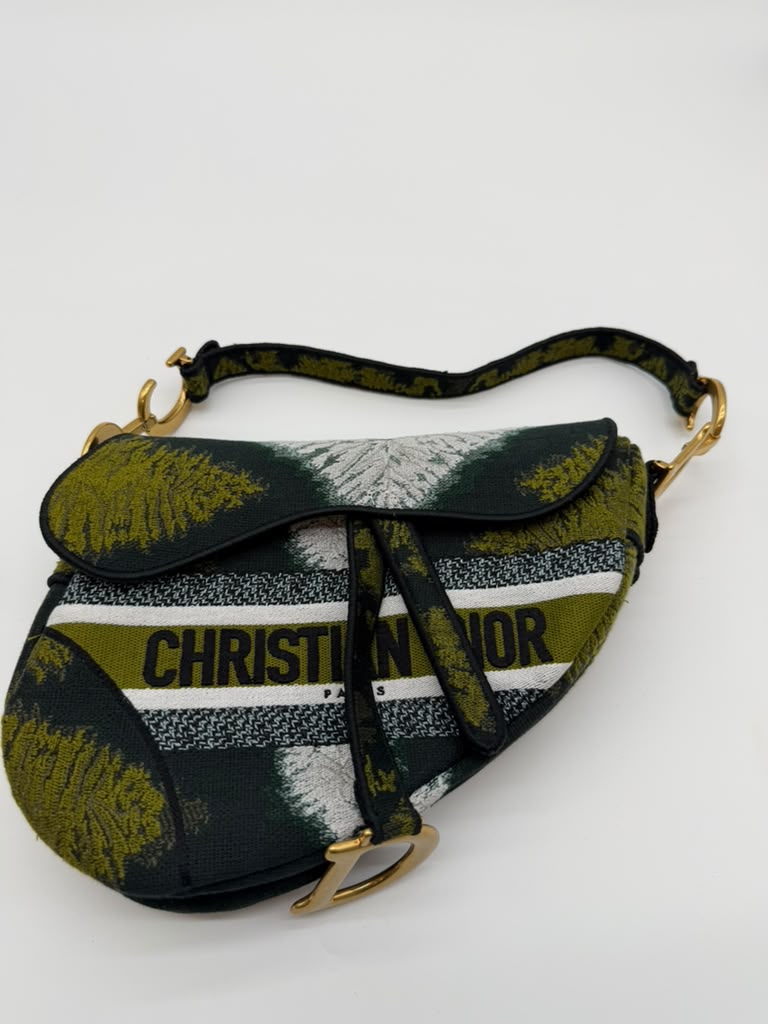 Christian Dior Saddle Bag Green Medium